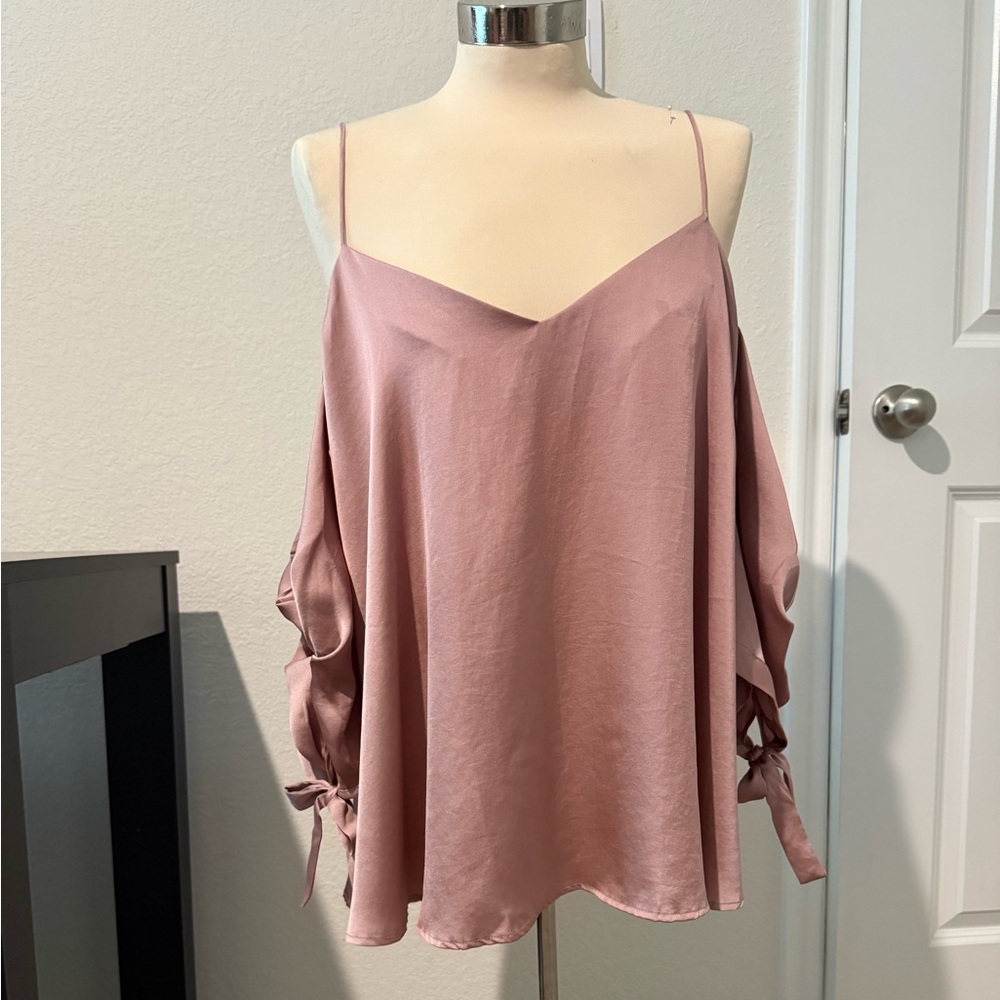 Silky Pink Off the Shoulder Blouse